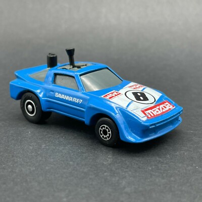 Matchbox Trick Shifters Toy Mazda Savanna RX-7 Car Blue 1/64 Scale