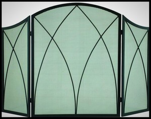 Arched Fireplace Screen 3 Panel 48 X 30 Inch Black Mesh Door Baby