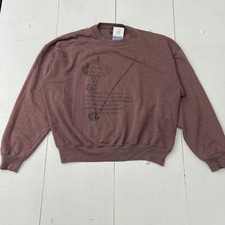 Vintage Cross Creek Mauve Pullover Graphic Golf Sweater Men Size L Made In USA