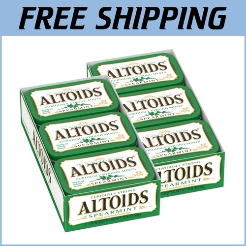 12 Tins of Classic Spearmint Mints - Pocket-Size for On-The-Go Freshness
