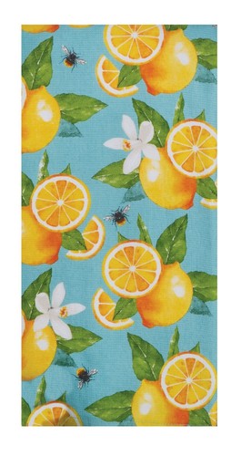 Set of 2 BEE ZESTY Lemon Toss Terry Kitchen Towels by Kay Dee Designs - Picture 2 of 2