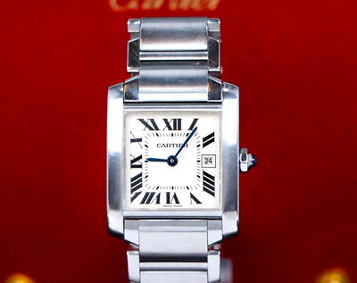 Pre owned Cartier Tank Francaise Small Women\'s Bracelet Watch 25mm Ladies Small 20mm x 25mm Cartier Tank Francaise Stainless  main image 3