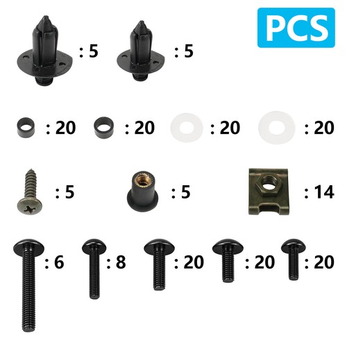 Fairing Bolts & Accessories Bodywork Kit For Kawasaki Ninja 250R /650/ZX10R - Foto 8 di 11