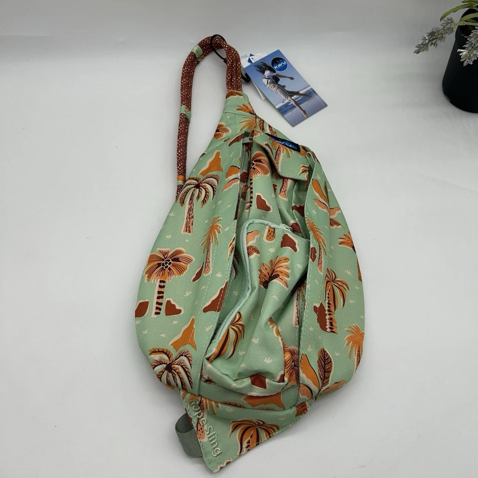 Kavu mini rope sling vintage palm print water resistant bag NEW with Tag
