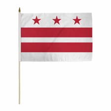 1 Dozen Washington DC Stick Flag 12x18in Handheld US State Washington DC Flag DC