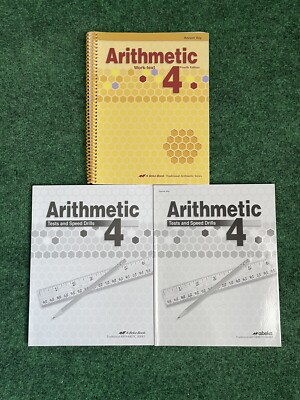 New Arithmetic 4 Abeka Book Work text, test And Speed Drills, quiz, key,