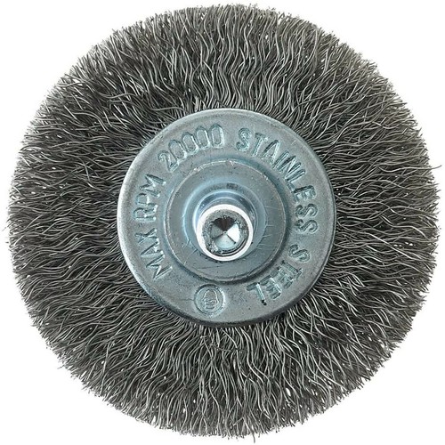 5 Pack - 2" Crimped Stainless Steel Wire Wheel Brush with 1/4" Shank - Picture 4 of 4