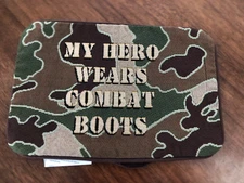 My hero wears combat boots Military Camouflage Tapestry Pillow Cover Shell NEW