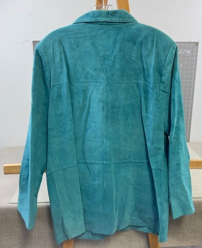 Jessica Holbrook Womens Machine Washable Suede Turquoise Blazer Jacket Sz M NWT - Picture 5 of 6