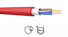 Prysmian Wiring Cable FP200 2 Core Round Red Fire Resistant 2.5mm² Drum 50m