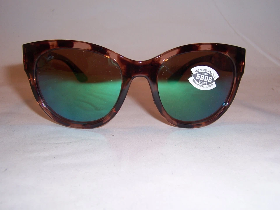 NEW COSTA DEL MAR MAYA SUNGLASSES TORTOISE/GREEN MIRROR 580G POLARIZED $279 - Image 4 of 4