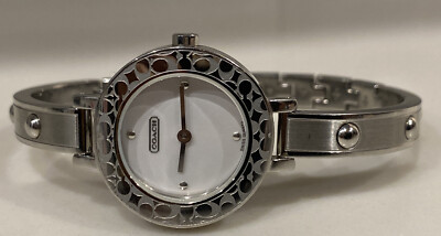 COACH SIGNATURE LADIES WATCH Swiss Silver Dial Stainless Bracelet / Band