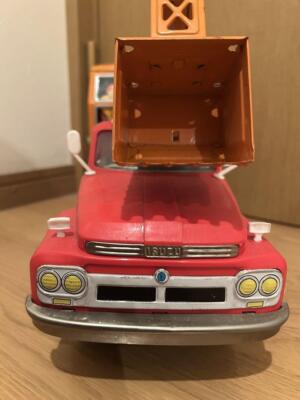 Asahi Toy MODEL PET レッドミニカー Asahi Toy P&H M-157S Isuzu Power Shovel Truck Tin Toy Car F
