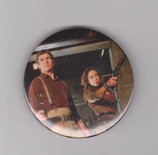Firefly Captain Malcolm Zoe Nathan Fillion Gina Torres 2 1/4" Pin Back Button
