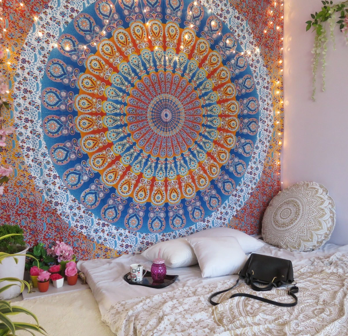 Oussum Wall Hanging Tapestry Mandala Hippie Home Decor Queen Size Bedspread