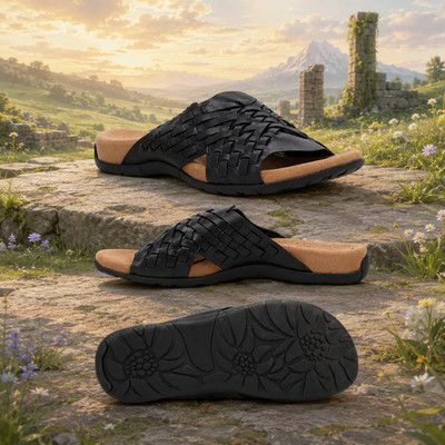 NEW Free Shipping Taos Guru Luxury Leather Sandals Color - Black