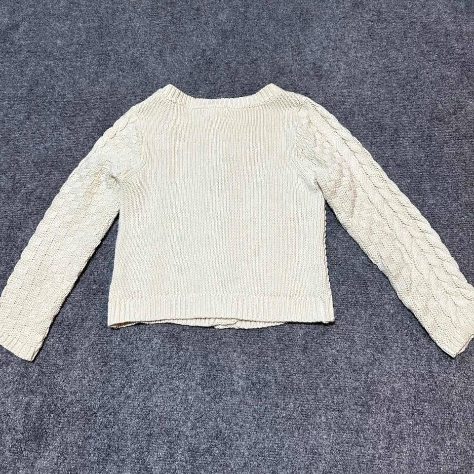 Suéter Peek Jóvenes Niñas XXL Beige Algodón Tejido con Cable Cárdigan Abotonado Foto 2 de 4