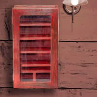 SchlüSselschrank Aus Holz, SchlüSselkasten, SchlüSselboard Rot, Shabby-Look