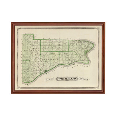 Old Map of Switzerland County, IN 1876 - Vintage Indiana Art