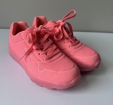 SKECHERS Size 3 Girls Uno Ice Sneaker Shoes Coral Pink 310449L
