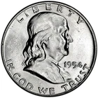1954 D 50C BU Silver Franklin Half Dollar