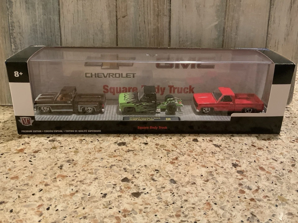 M2 Machines Square Body Truck Chevrolet GMC Walmart Exclusive 3 Pack S38 - Image 2 of 4