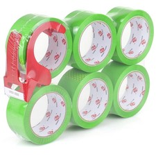 BOMEI PACK Heavy Duty Colored Packing Tape with Dispenser 1.88 Inch x green