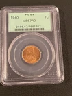 Vintage 1940 Lincoln Cent From Philadelphia Mint: PCGS Green Label MS67 RD (RED)
