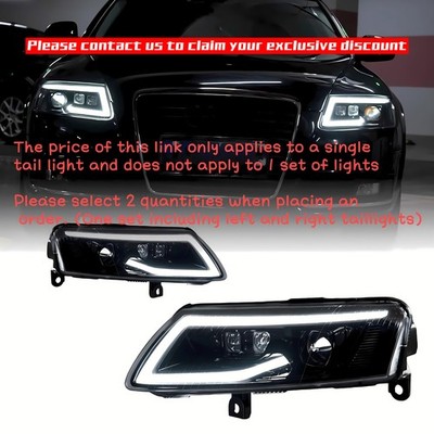 Single LED Headlight For Audi A6 A6L C6 S6 05-11 DRL Sequential Animation Turn