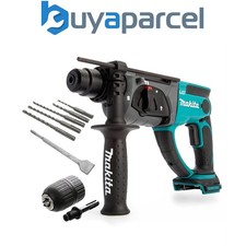 Makita DHR202Z LXT 18v SDS Hammer Drill 3 Function + 5 x Bits Chisel + Chuck