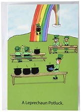 NobleWorks C1638SPG 'Leprechaun Potluck' Funny St. Patrick's Day Greeting Card