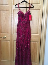 NEW Dancing Queen black /red stretch adjustable Formal Long Dress Women's Size L