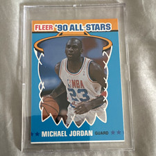 Fleer 1990 '90 All-Stars Michael Jordan Insert #5 of 12 Chicago Bulls NBA