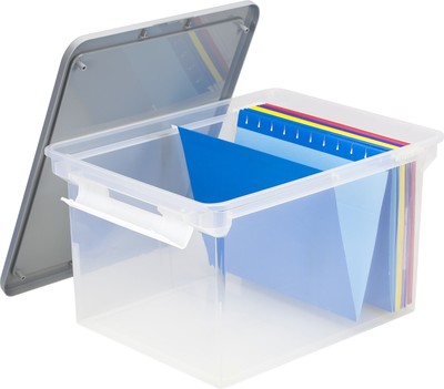 Portable File Tote with Locking Handles, Letter/Legal Files, 18.5'' X 14.25'' X...