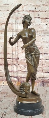 Art Deco Bronze Musician Statue - Hand Made Hot Cast Sculpture Hot Cast Gift NR