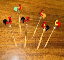 Vintage Cocktail Sticks Set Handmade Glass Retro Kitch Decor Bar Brewina