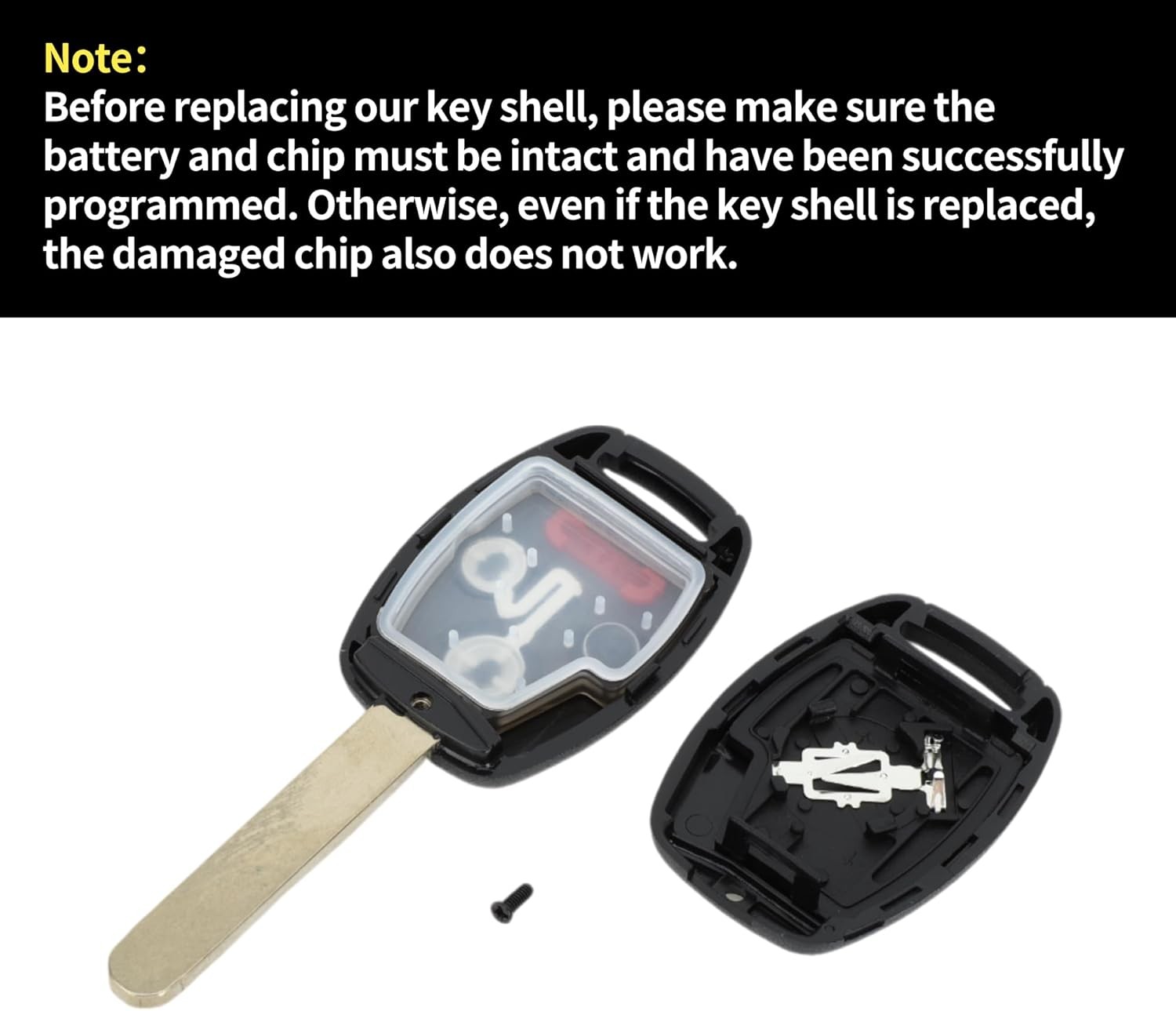 X AUTOHAUX Key Shell Case Keyless Entry Remote Fob Replacement Black 