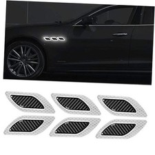 6Pcs 3D Strong Reflective Stripe Sticker for Car Fender Hood Bumper High White