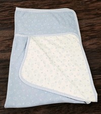 Vintage Gymboree Circus Parade Elephant Stripe Blue White Blanket 1996 Layette