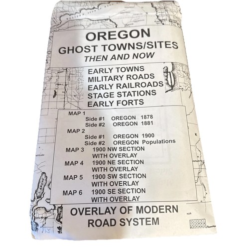 Oregon Ghost Town Map Set Vintage 6 Maps Railroads Military Roads History New - Picture 1 of 9