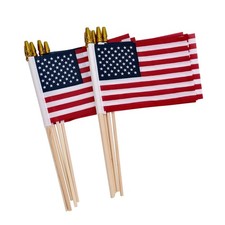 12 Pack Small American Flags on Stick Small US Flags/Mini American Flags