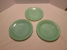 Fire King Jadeite 9" Dinner Plate Ribbed Green Round Oven Ware Lot of 3