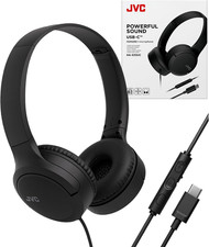 USB-C Wired On-Ear Headphones with Mic   Comfortable All-Day Wear, Clear