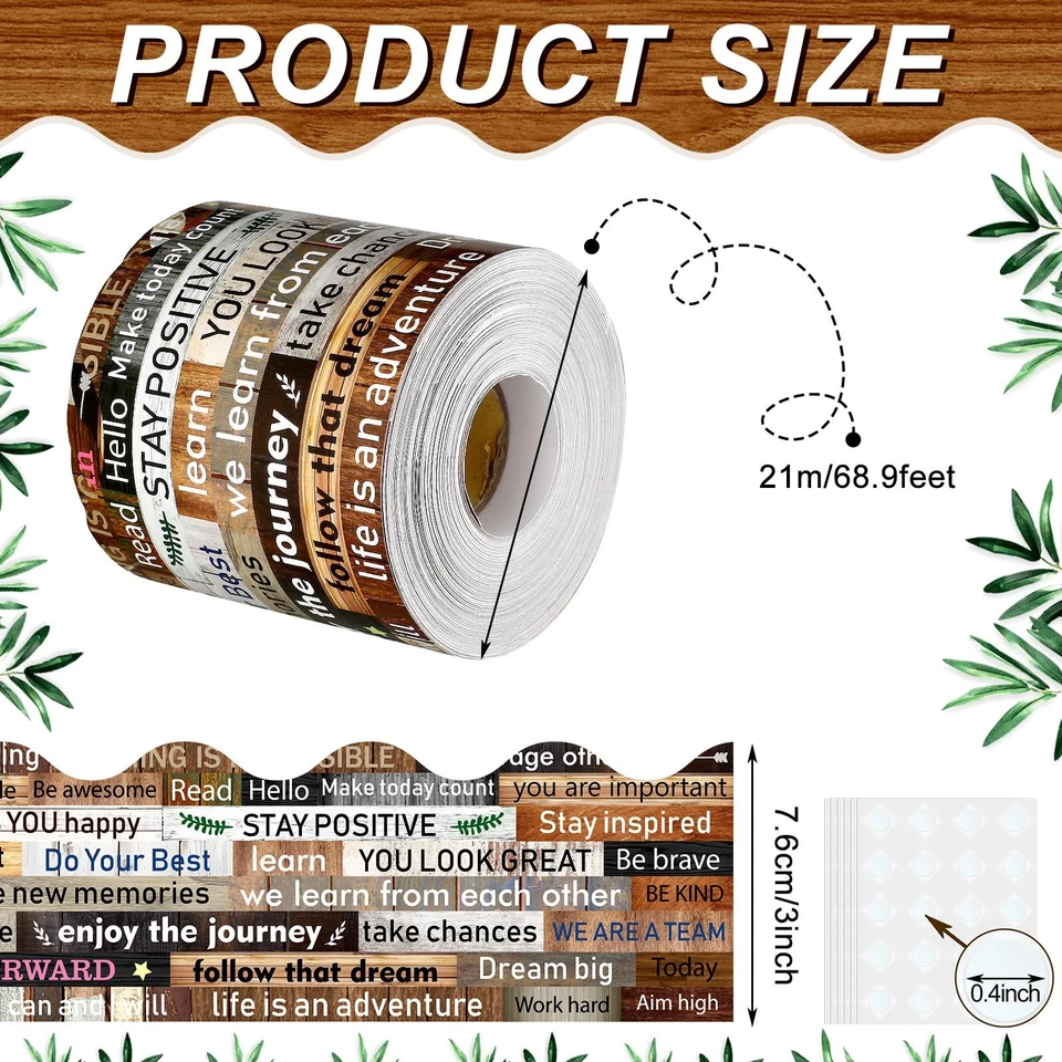 68.9 Feet Scalloped Bulletin Board Border Rustic Farmhouse Home Sweet Rolled ... - Image 2 of 4