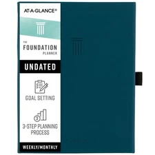AT A GLANCE Foundation Weekly Monthly Planner Hardcover Undated Blue 5.5 x 8.5