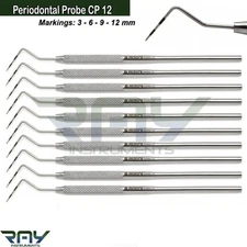 Periodontal Probe CP12 Color Coded Marking 3-6-9-12 Diagnostic Examination Probe
