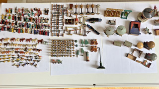 Antike Miniaturfiguren / Häuser / Tiere Erzgebirge 290 Teile