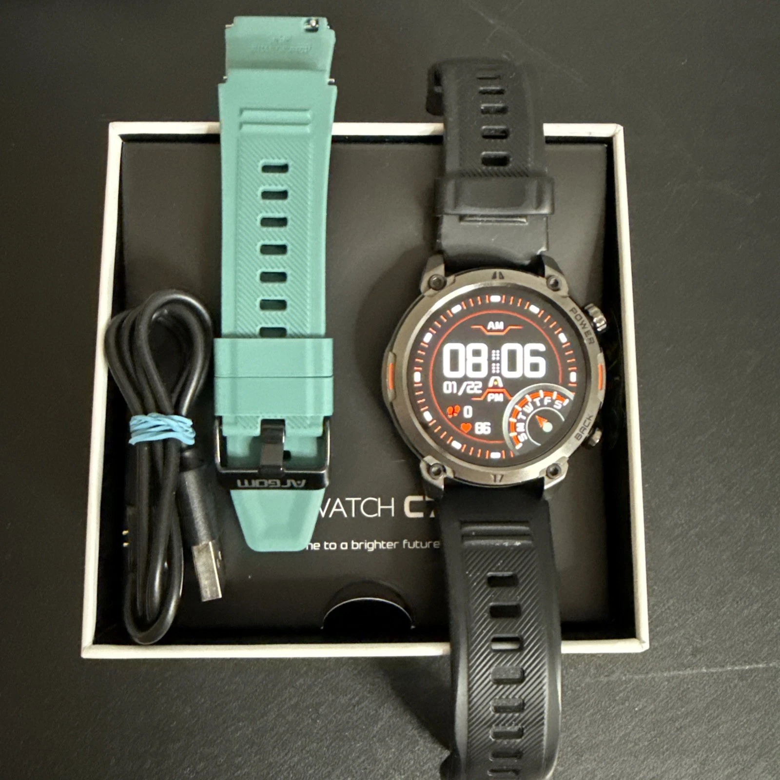 ArgomTech SkeiWatch C70 Smartwatch Black/Blue | Heart Rate, 2 Bands