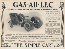 Anuncio de revista - 1905 - Vaughn Motor Car Co., Peabody, MA - "GAS-AU-LEC"