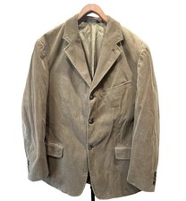 Vintage Ralph Lauren Corduroy Cotton Blazer Men Beige Coat Size 45 XL 500